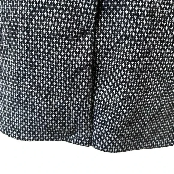 Ecru Knit Blazer Black White Dotted Boyfriend Jacket Rib Collar Size 12 - Picture 13 of 16